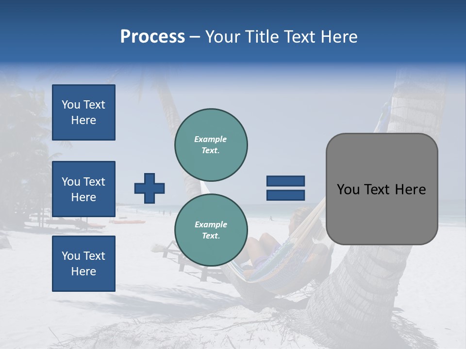 Young Woman Relaxing On The Hammock On A Tropical Beach PowerPoint Template