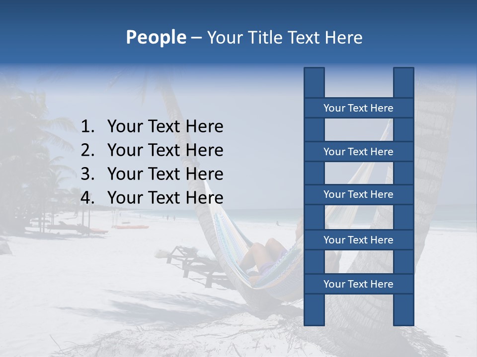 Young Woman Relaxing On The Hammock On A Tropical Beach PowerPoint Template