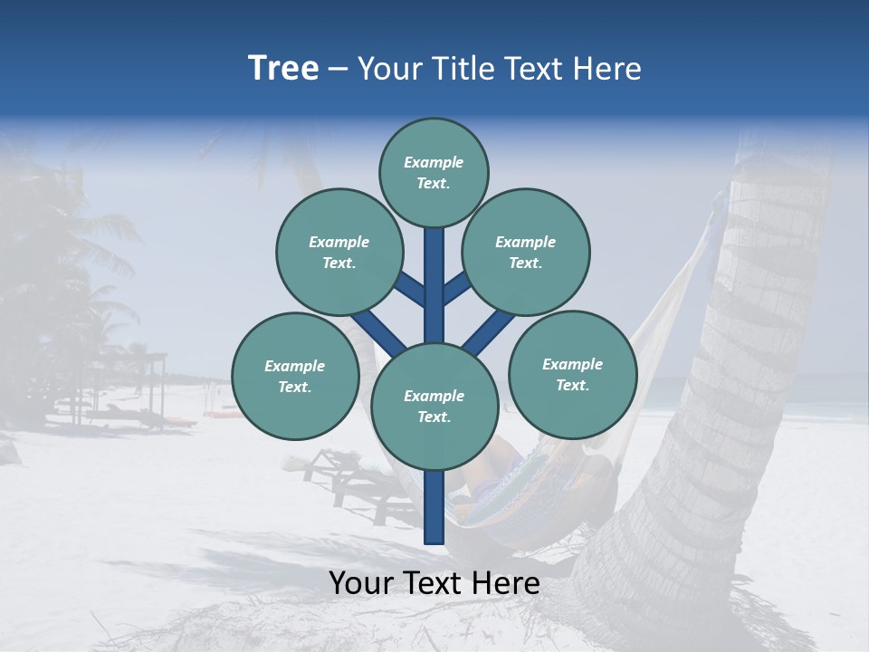 Young Woman Relaxing On The Hammock On A Tropical Beach PowerPoint Template