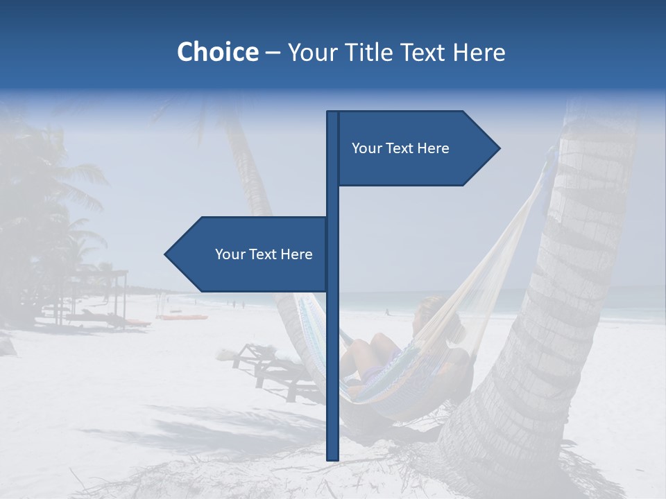 Young Woman Relaxing On The Hammock On A Tropical Beach PowerPoint Template
