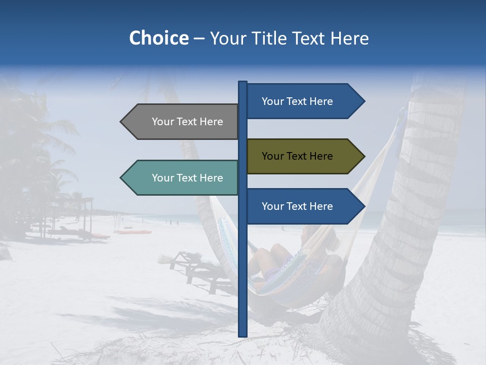 Young Woman Relaxing On The Hammock On A Tropical Beach PowerPoint Template