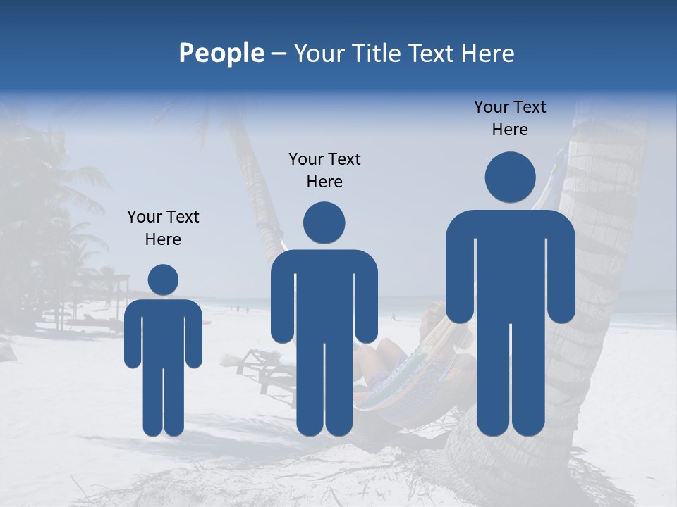 Young Woman Relaxing On The Hammock On A Tropical Beach PowerPoint Template