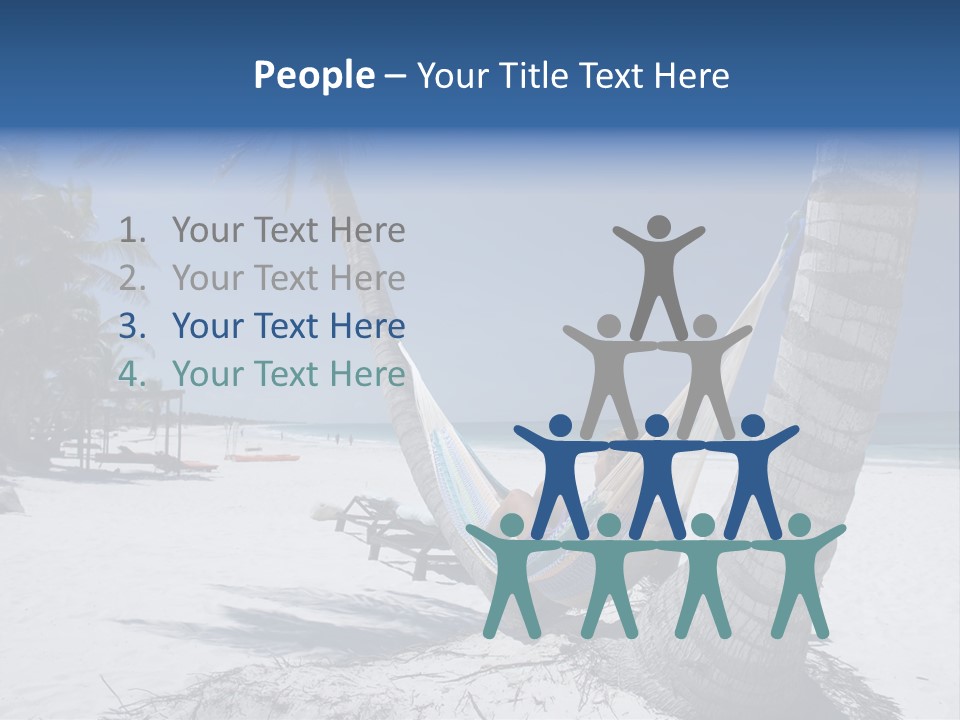 Young Woman Relaxing On The Hammock On A Tropical Beach PowerPoint Template