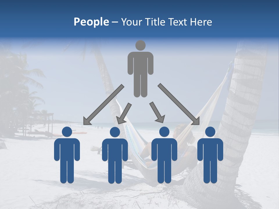 Young Woman Relaxing On The Hammock On A Tropical Beach PowerPoint Template