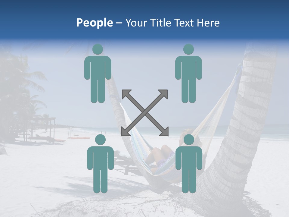 Young Woman Relaxing On The Hammock On A Tropical Beach PowerPoint Template