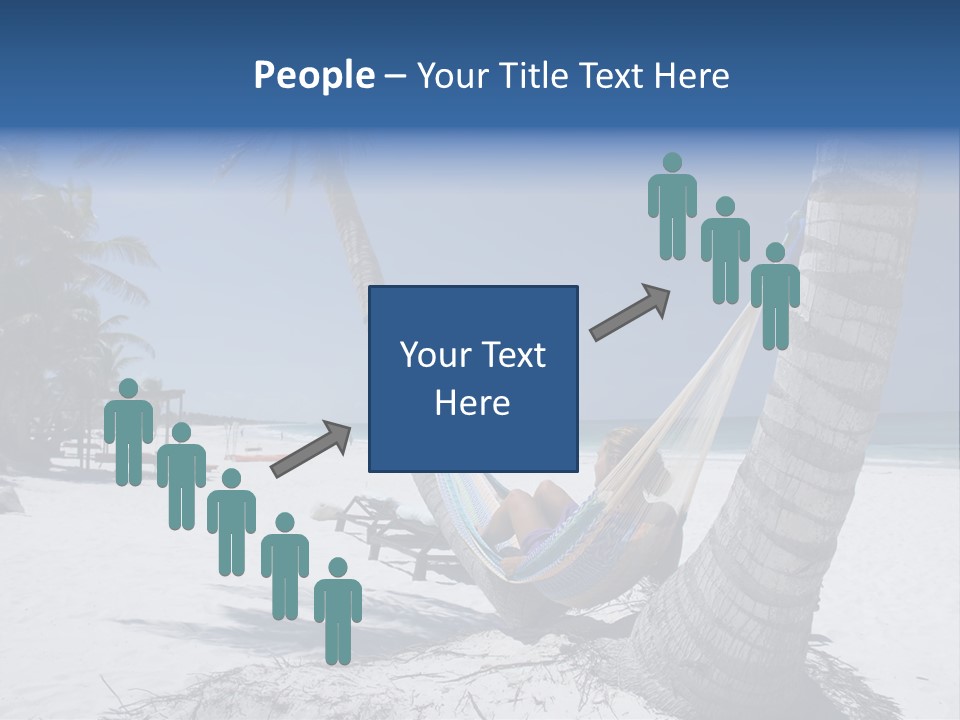 Young Woman Relaxing On The Hammock On A Tropical Beach PowerPoint Template