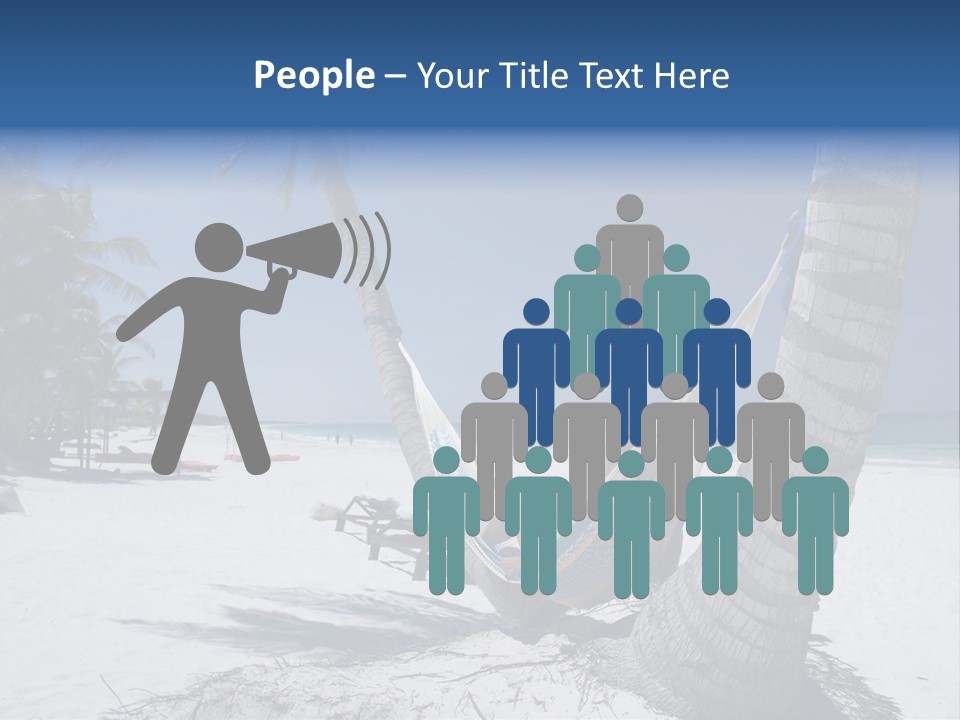 Young Woman Relaxing On The Hammock On A Tropical Beach PowerPoint Template