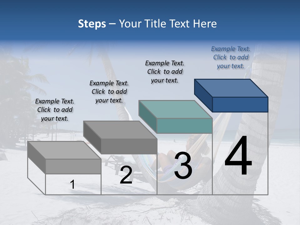 Young Woman Relaxing On The Hammock On A Tropical Beach PowerPoint Template