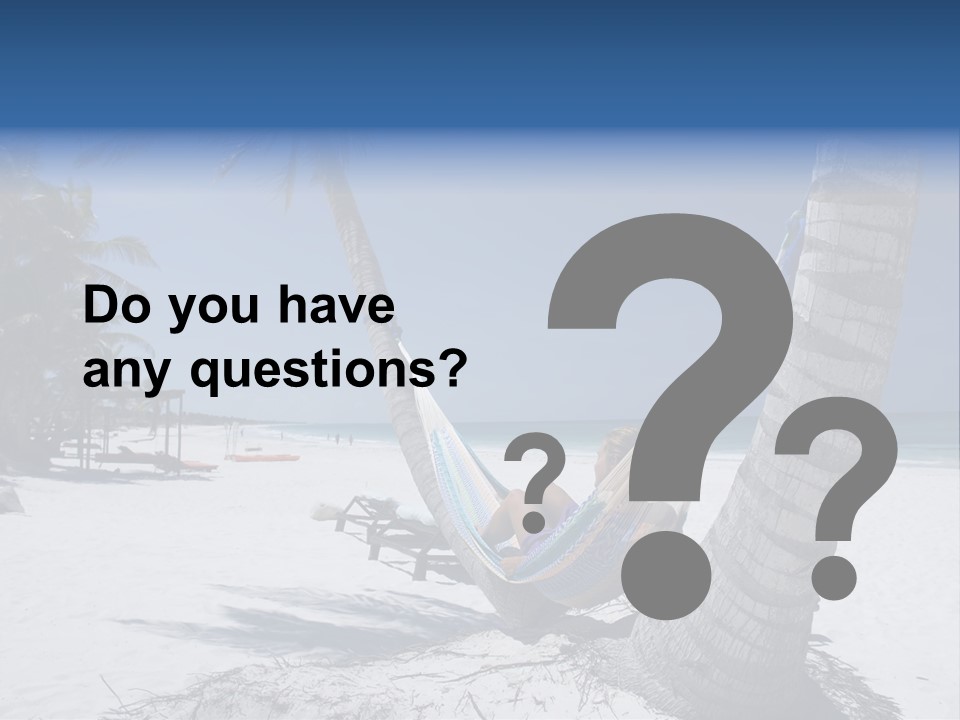 Young Woman Relaxing On The Hammock On A Tropical Beach PowerPoint Template