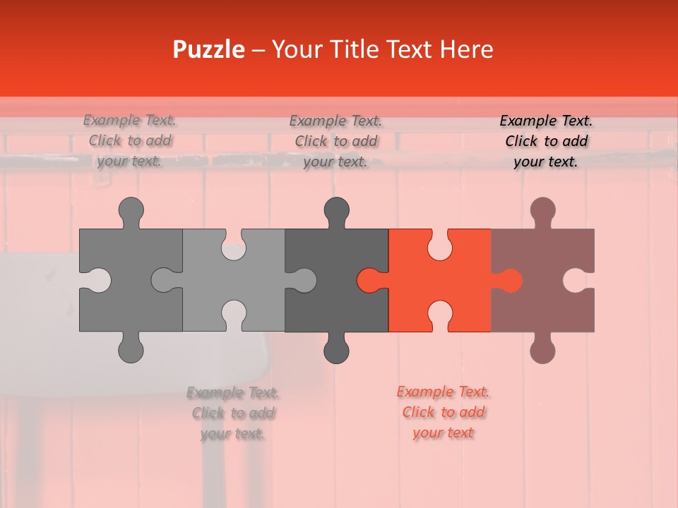 Classic School Chair With Black Board In The Background With Red Painted Wood Paneling PowerPoint Template