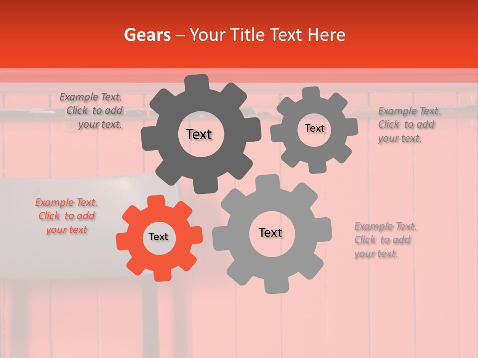 Classic School Chair With Black Board In The Background With Red Painted Wood Paneling PowerPoint Template