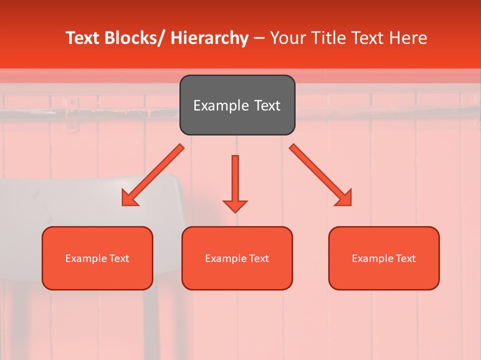 Classic School Chair With Black Board In The Background With Red Painted Wood Paneling PowerPoint Template