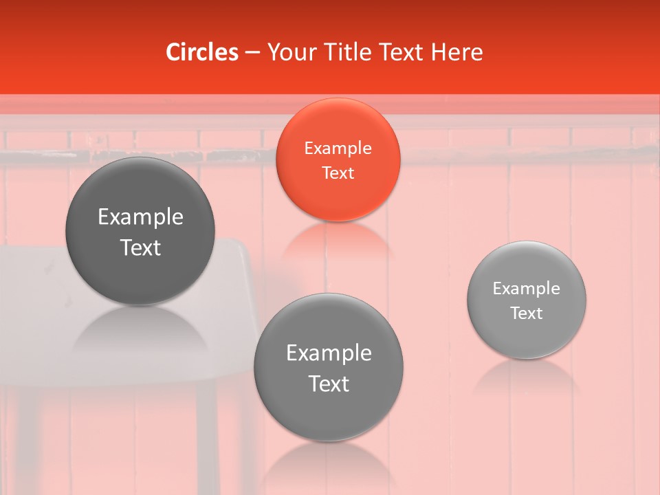 Classic School Chair With Black Board In The Background With Red Painted Wood Paneling PowerPoint Template