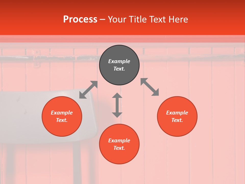 Classic School Chair With Black Board In The Background With Red Painted Wood Paneling PowerPoint Template
