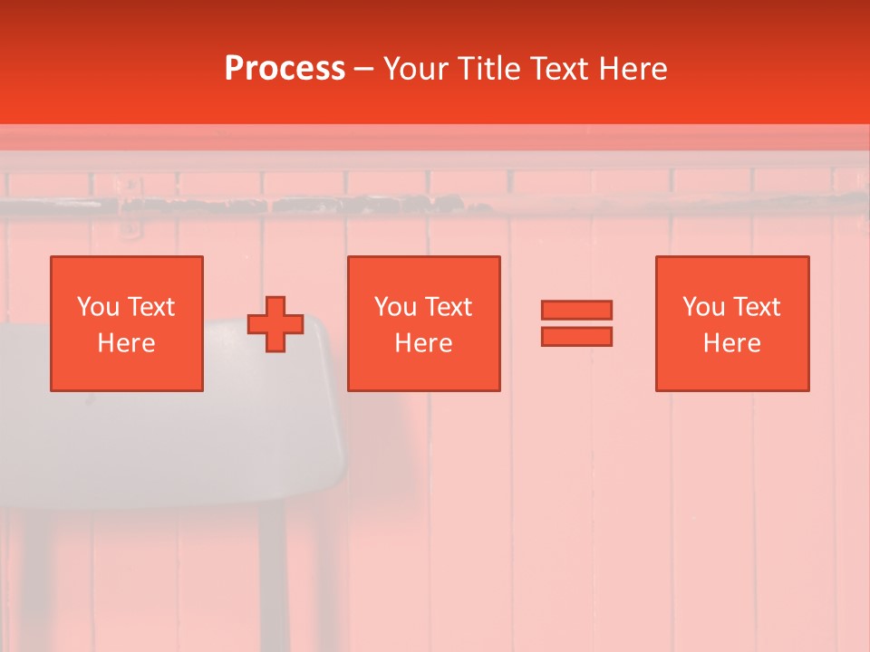Classic School Chair With Black Board In The Background With Red Painted Wood Paneling PowerPoint Template