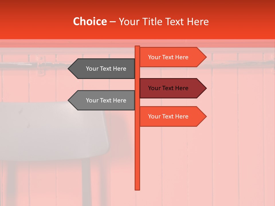 Classic School Chair With Black Board In The Background With Red Painted Wood Paneling PowerPoint Template