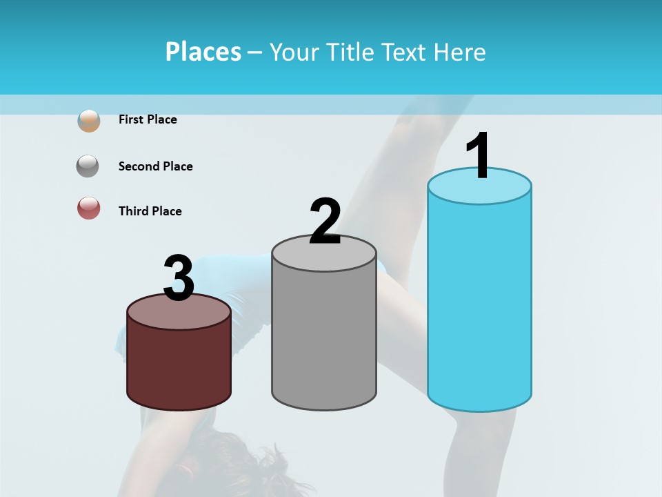 Young Beautiful Ballerina Posing On Grey Background PowerPoint Template