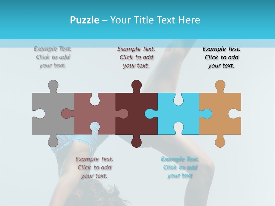 Young Beautiful Ballerina Posing On Grey Background PowerPoint Template