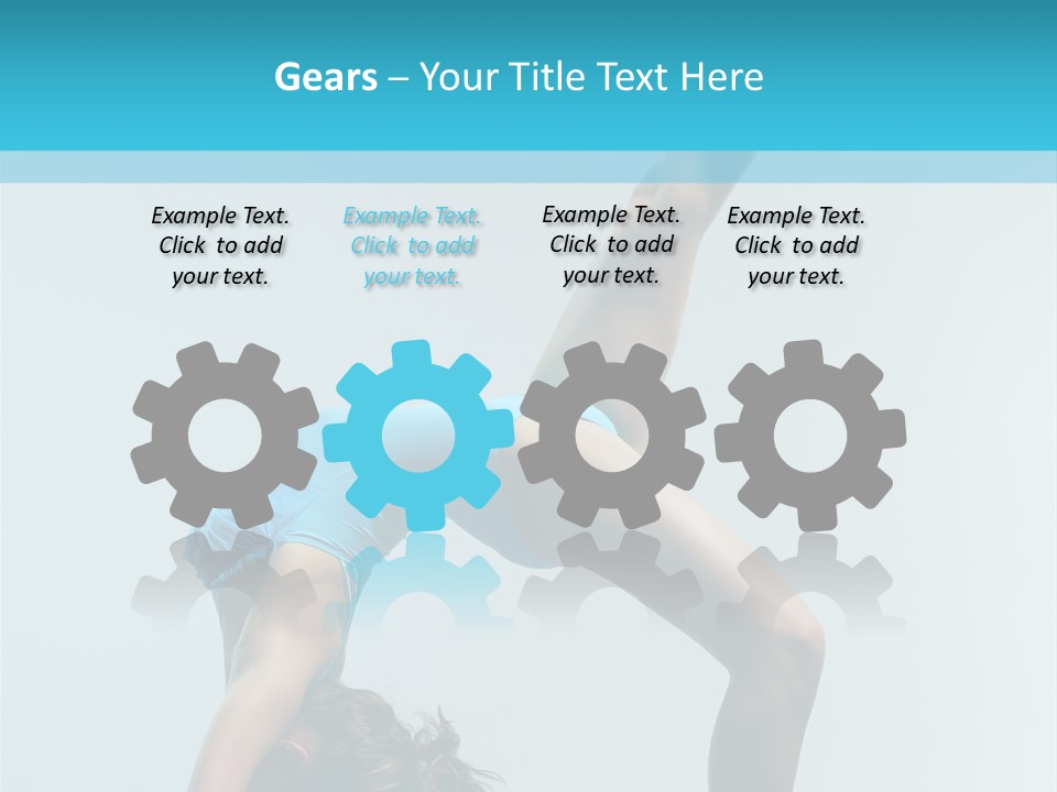 Young Beautiful Ballerina Posing On Grey Background PowerPoint Template