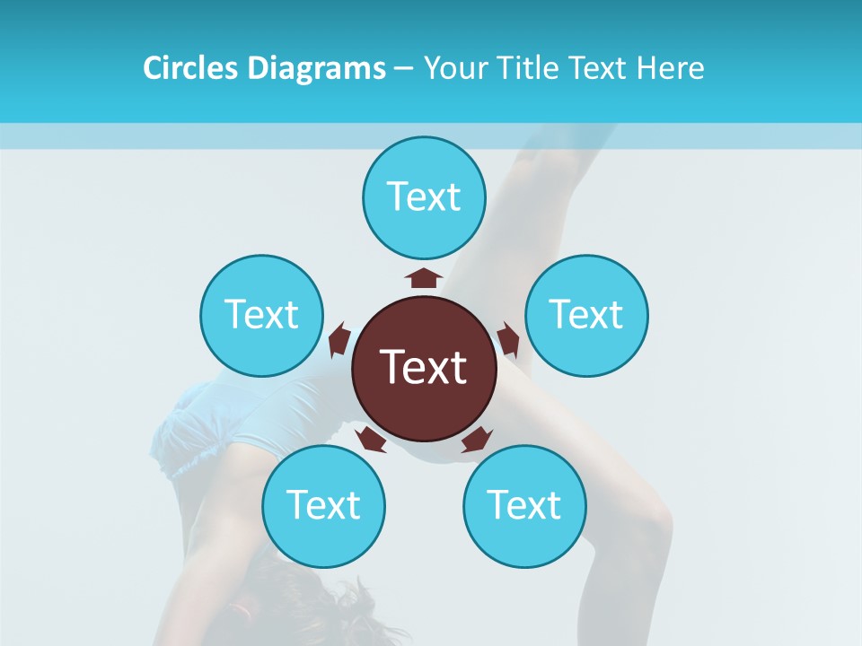 Young Beautiful Ballerina Posing On Grey Background PowerPoint Template