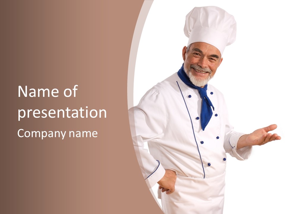 A Male Chef Isolated Over White Background PowerPoint Template