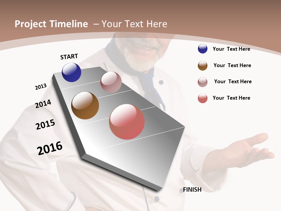 A Male Chef Isolated Over White Background PowerPoint Template