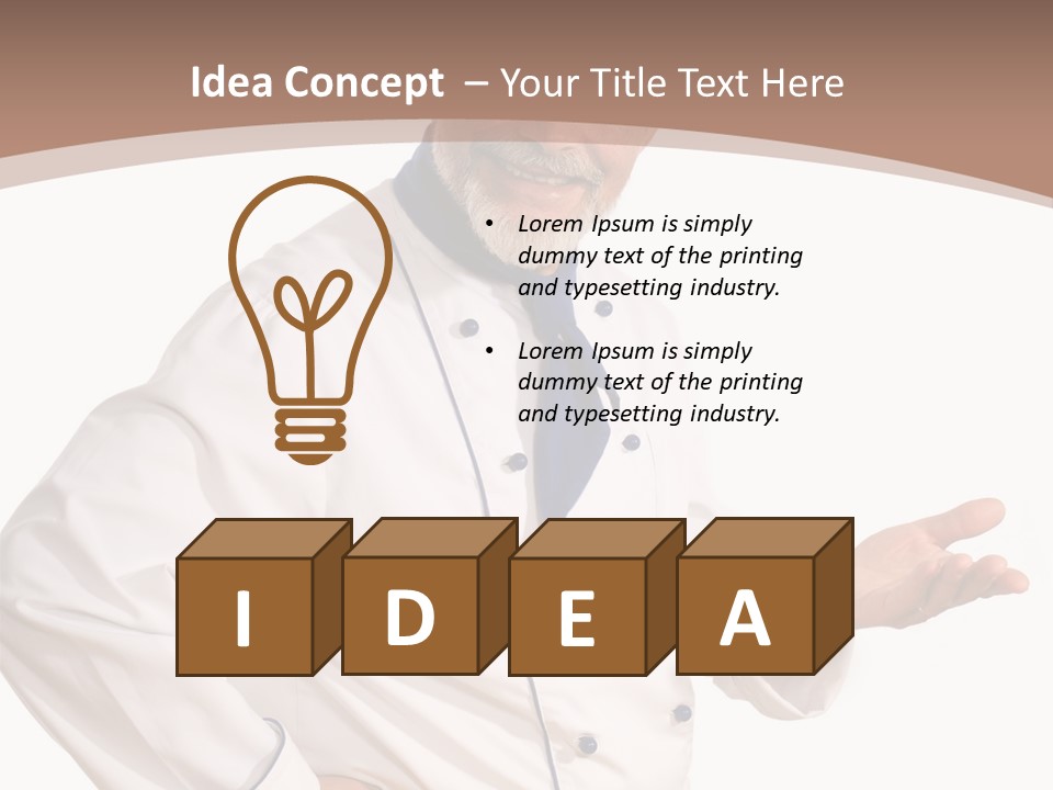 A Male Chef Isolated Over White Background PowerPoint Template