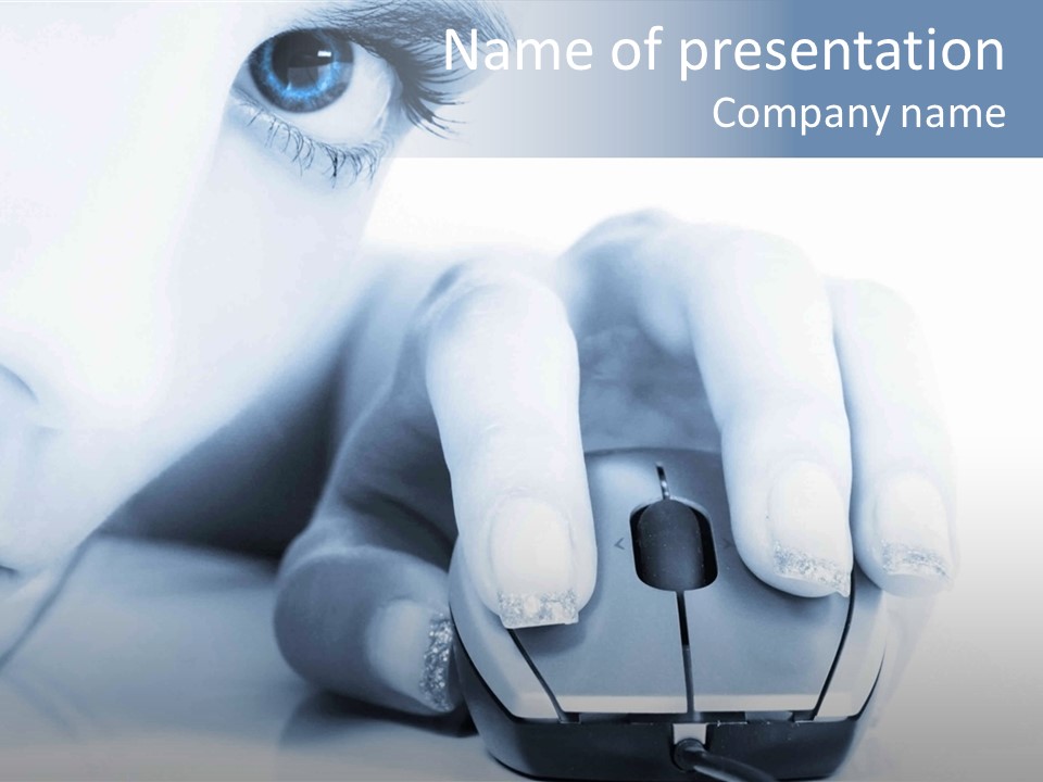 A Person Holding A Computer Mouse In Their Hand PowerPoint Template