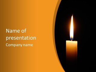 A Lit Candle With A Black Background PowerPoint Template