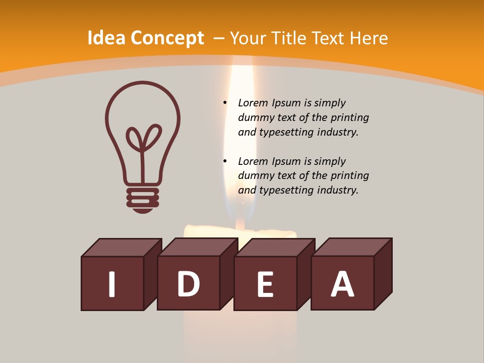 A Lit Candle With A Black Background PowerPoint Template