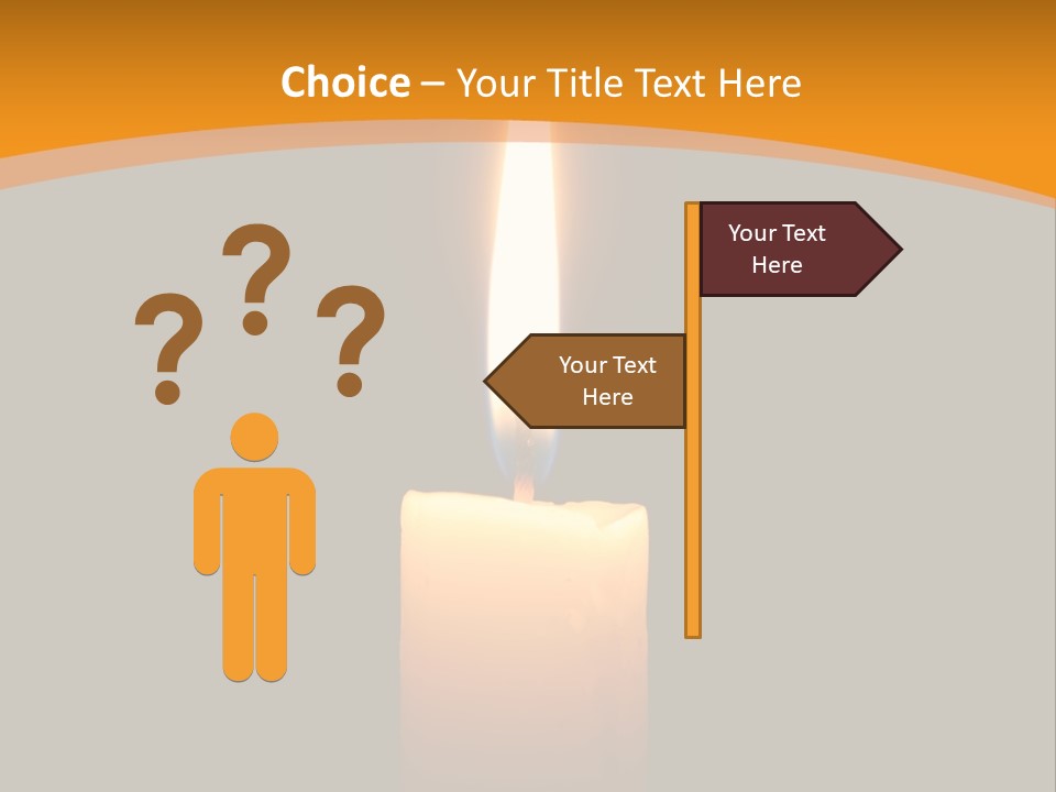 A Lit Candle With A Black Background PowerPoint Template