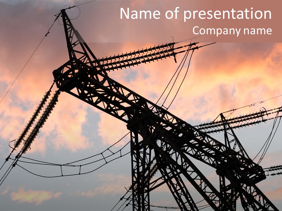 The Electric Line On Sky Background At Sunset PowerPoint Template