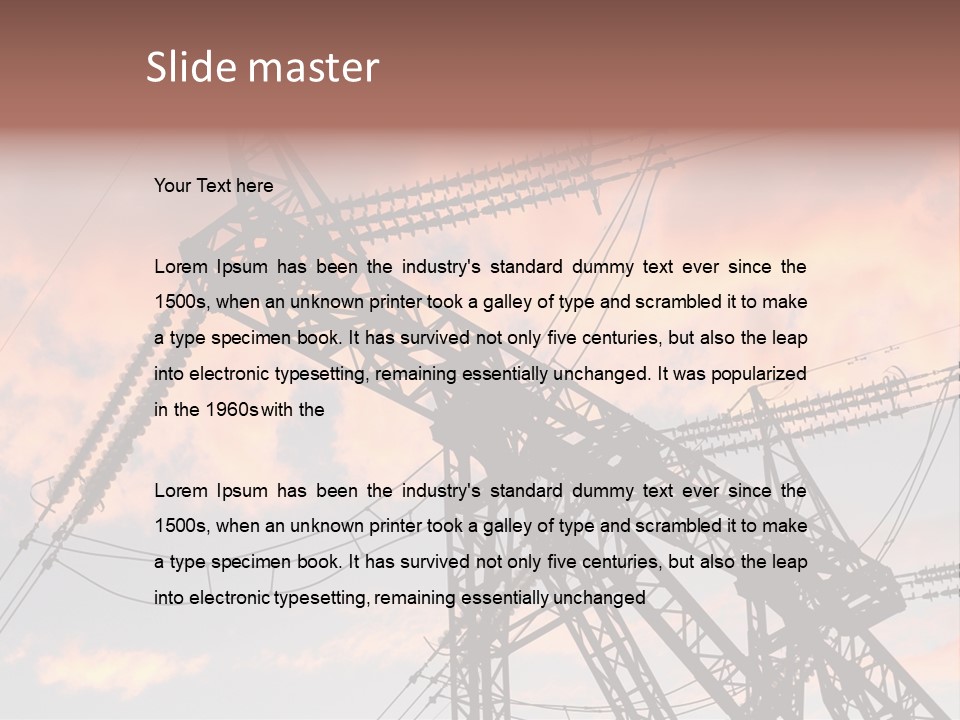 The Electric Line On Sky Background At Sunset PowerPoint Template