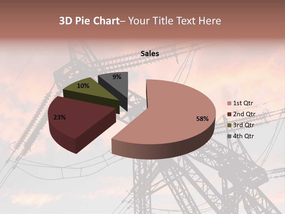 The Electric Line On Sky Background At Sunset PowerPoint Template