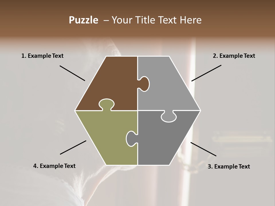 Senior Woman Using A Security Chain On Front Door PowerPoint Template