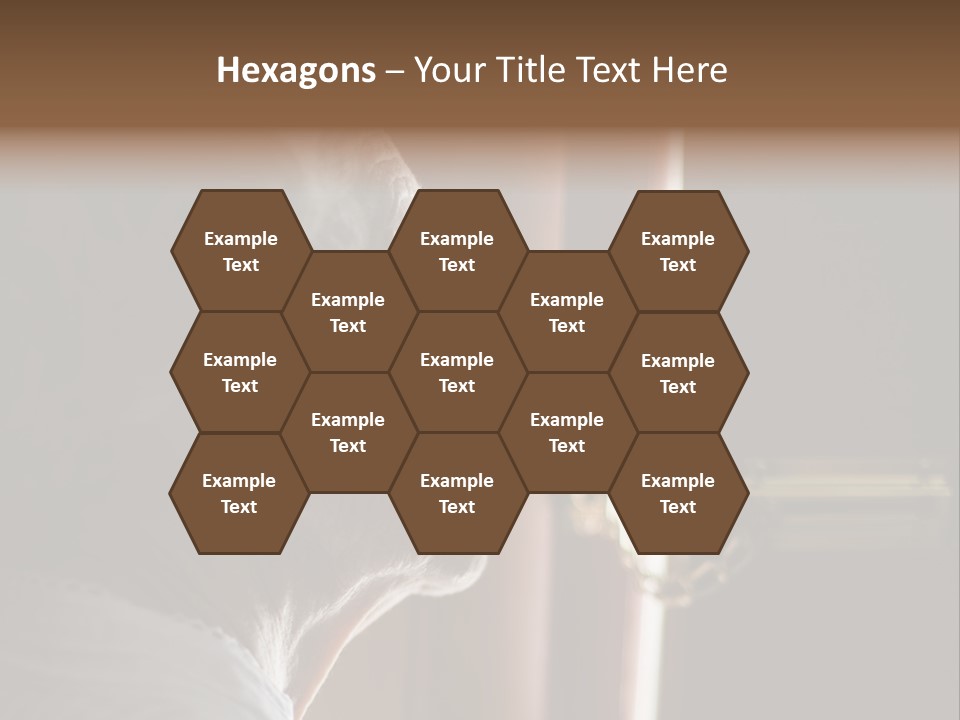 Senior Woman Using A Security Chain On Front Door PowerPoint Template