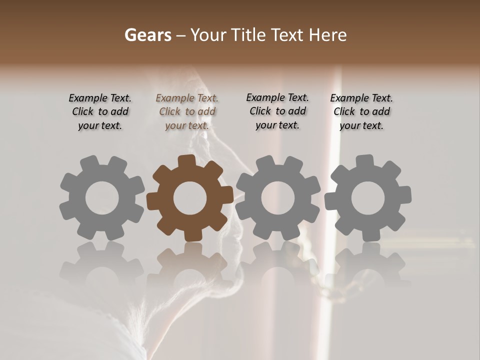 Senior Woman Using A Security Chain On Front Door PowerPoint Template