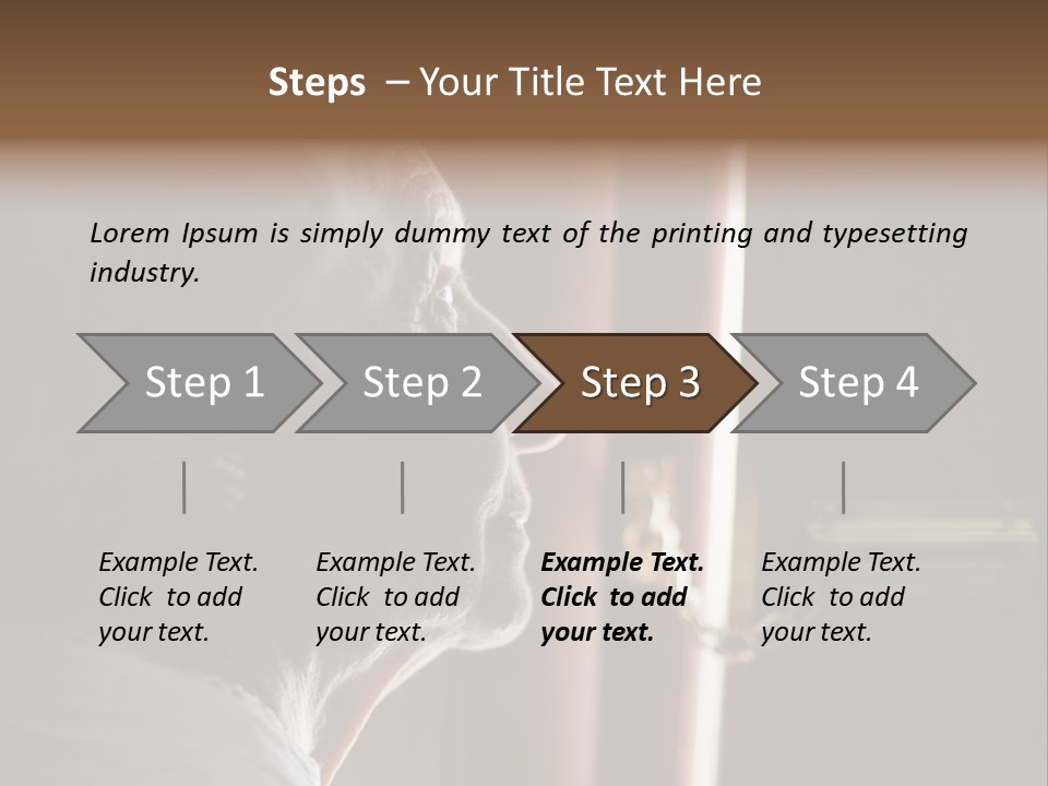Senior Woman Using A Security Chain On Front Door PowerPoint Template