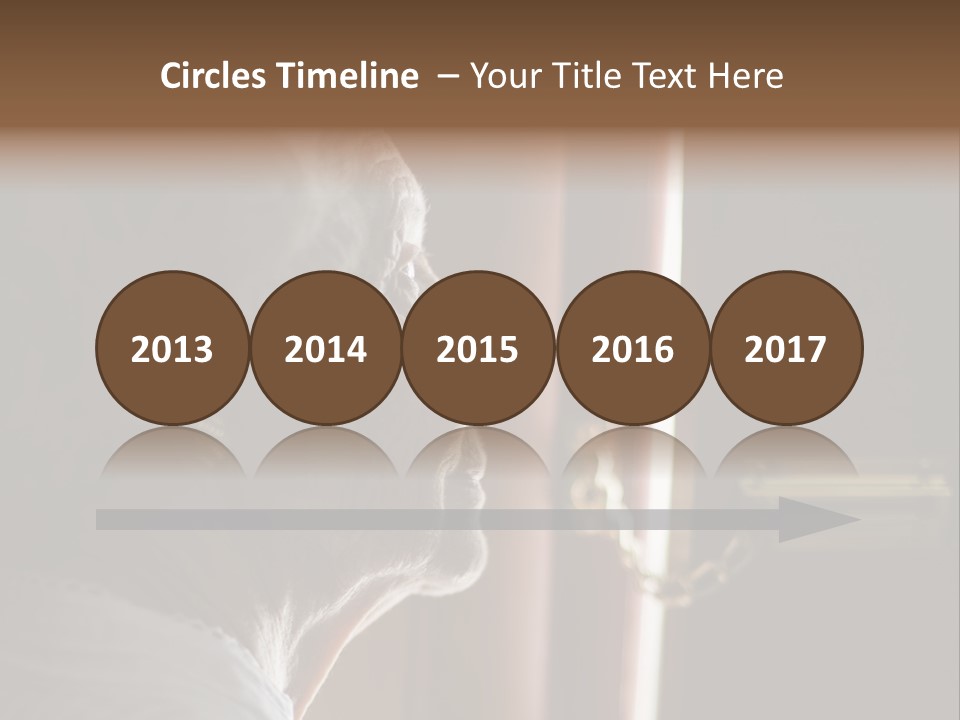 Senior Woman Using A Security Chain On Front Door PowerPoint Template