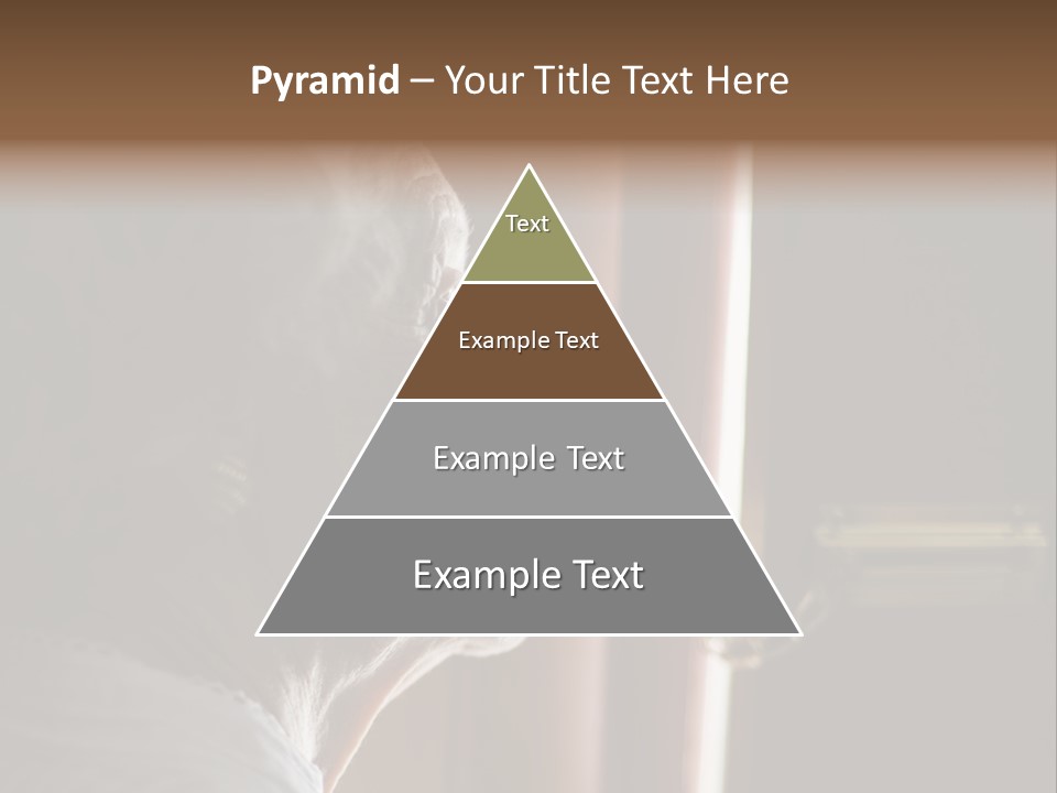 Senior Woman Using A Security Chain On Front Door PowerPoint Template