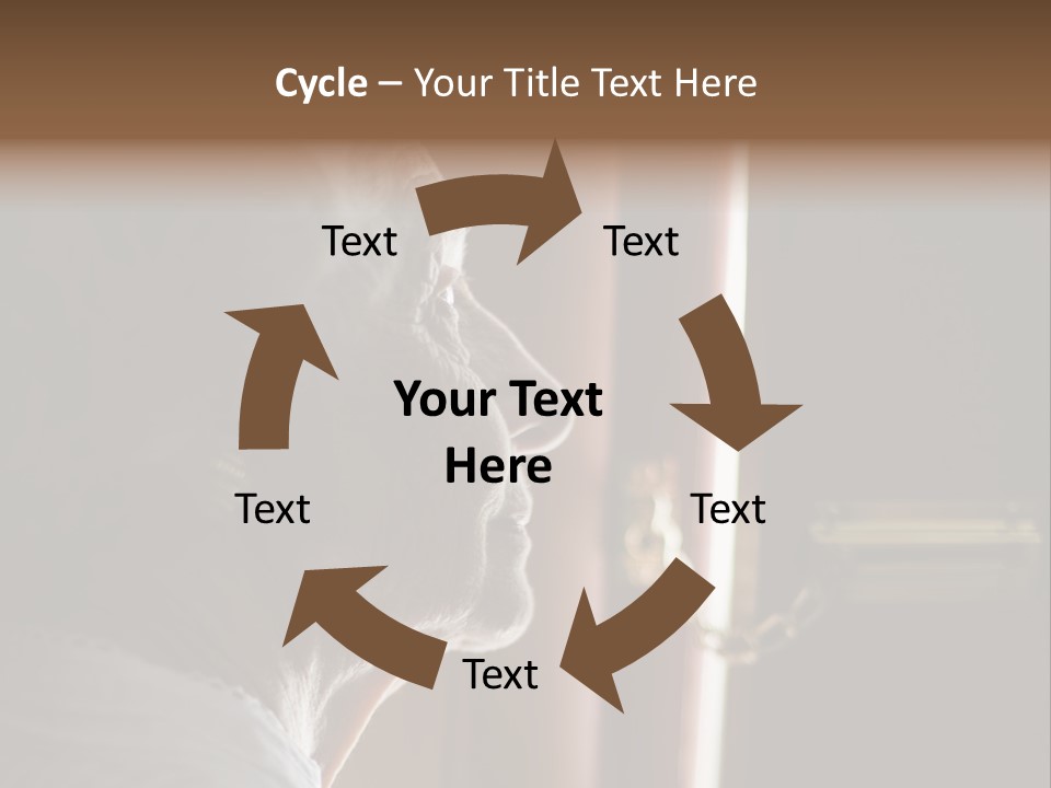 Senior Woman Using A Security Chain On Front Door PowerPoint Template