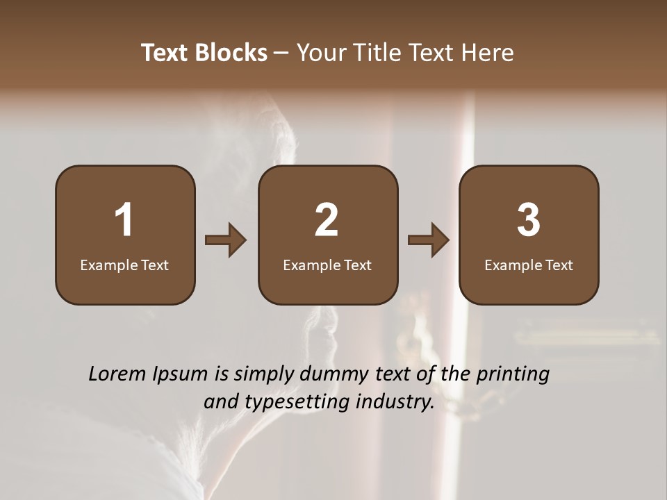 Senior Woman Using A Security Chain On Front Door PowerPoint Template