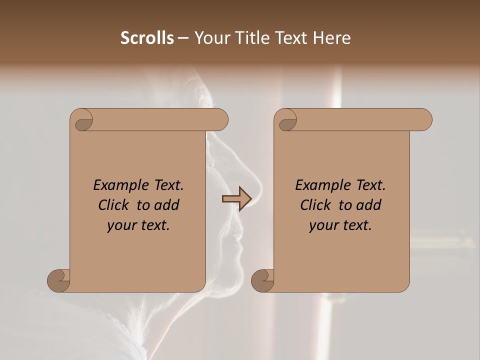 Senior Woman Using A Security Chain On Front Door PowerPoint Template