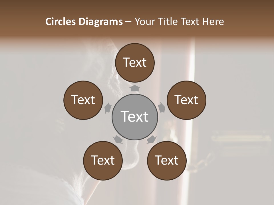 Senior Woman Using A Security Chain On Front Door PowerPoint Template