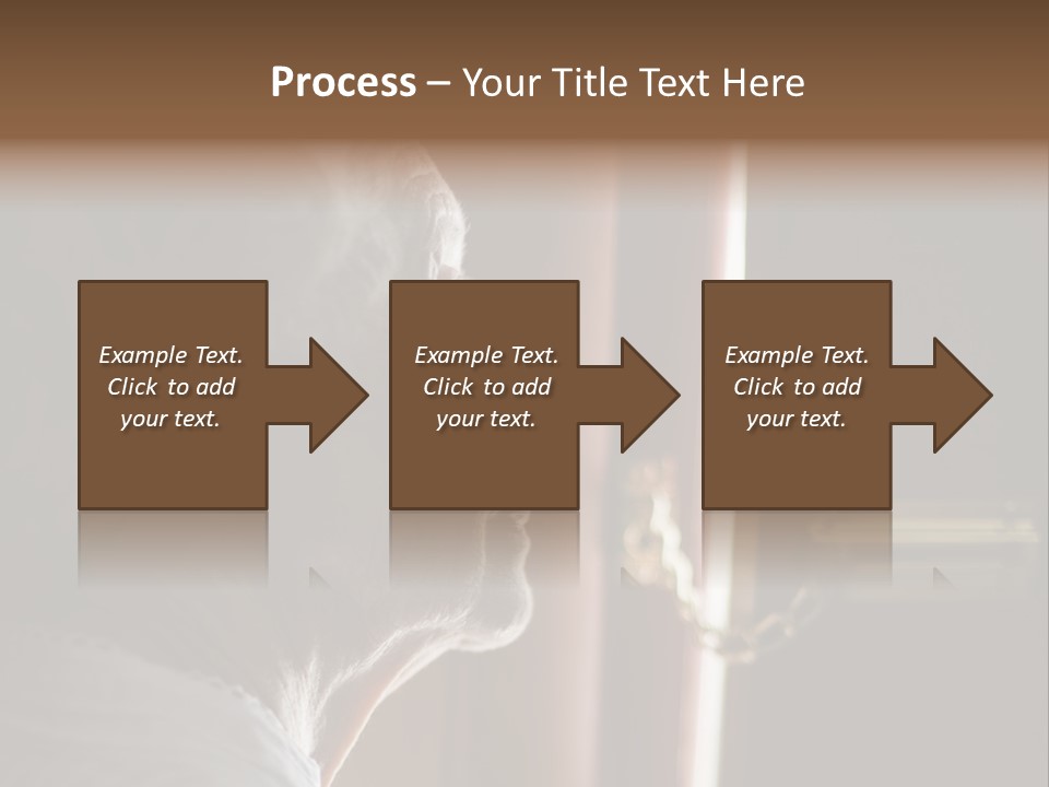 Senior Woman Using A Security Chain On Front Door PowerPoint Template