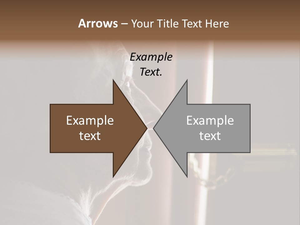 Senior Woman Using A Security Chain On Front Door PowerPoint Template