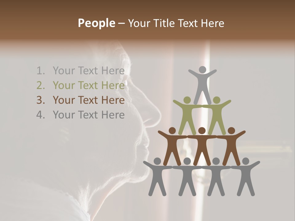 Senior Woman Using A Security Chain On Front Door PowerPoint Template