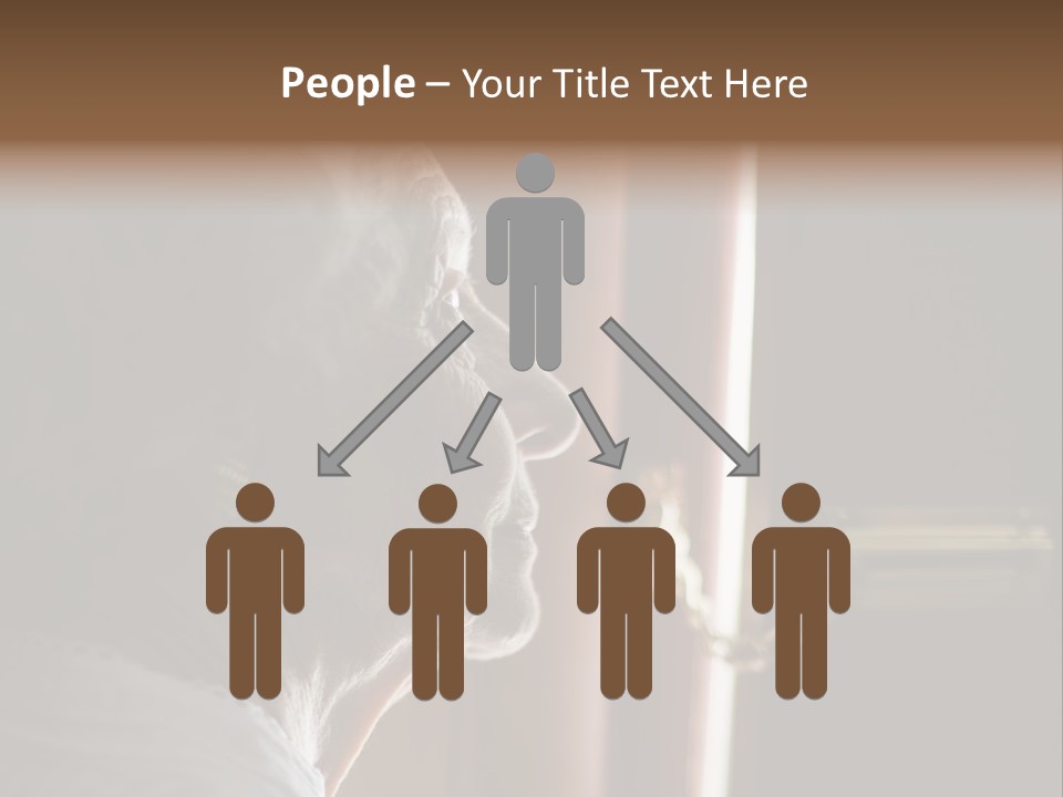 Senior Woman Using A Security Chain On Front Door PowerPoint Template