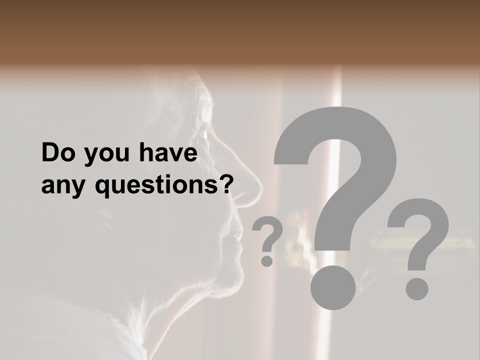 Senior Woman Using A Security Chain On Front Door PowerPoint Template