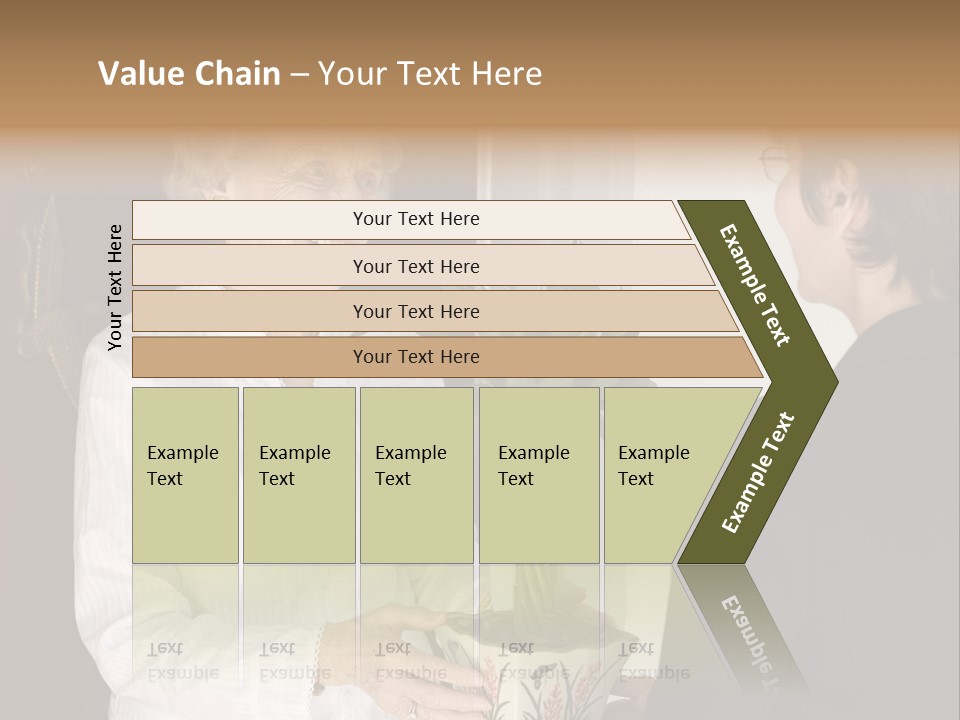 Attractive Senior Woman Receiving Gift Of Bamboo Plant At Front Door PowerPoint Template